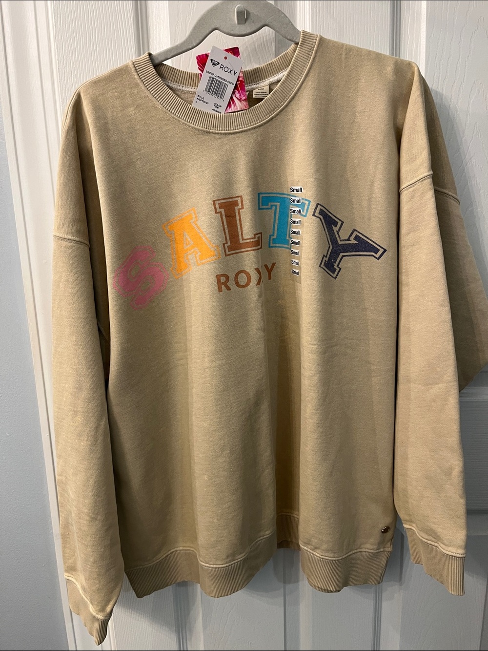 Roxy Crewneck Sweatshirt with Multicolor SALTY Lettering